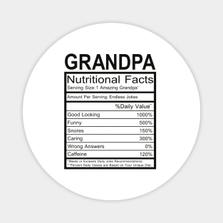 Grandpa Nutritional Facts Magnet